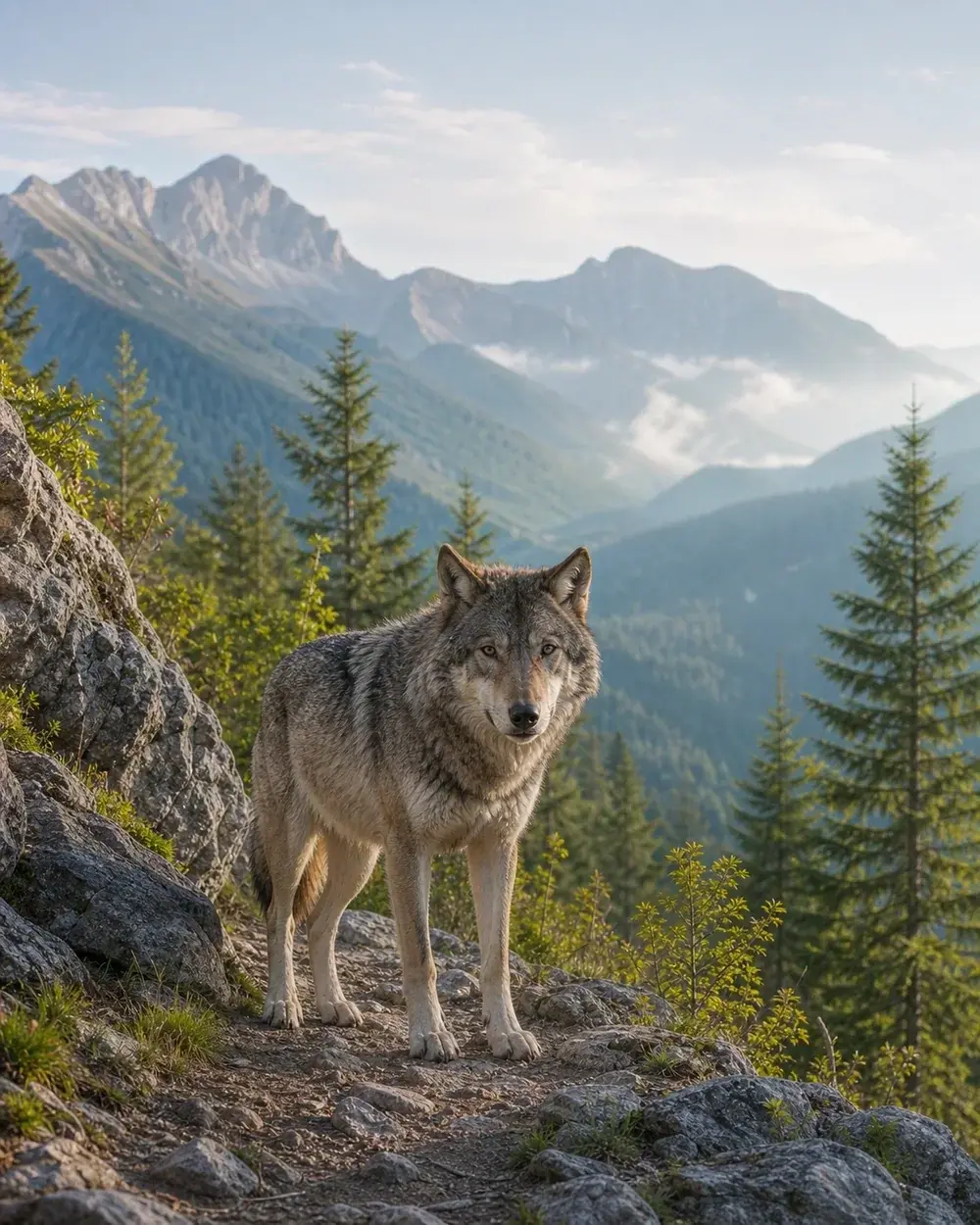 A mountain landscape that captures Schwarzwolf's outdoor character