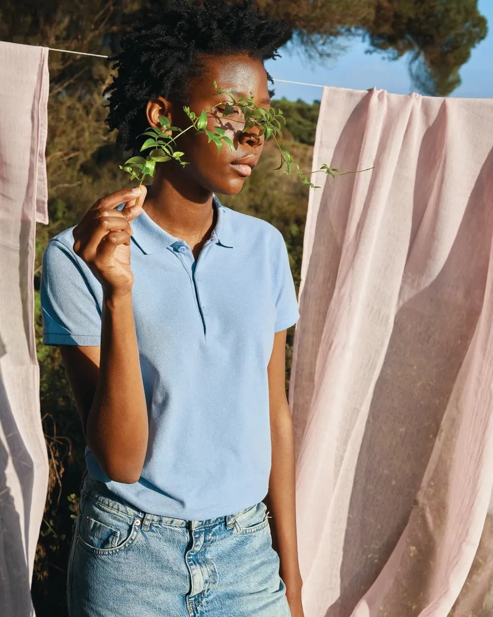 Iqoniq modern clothing in a lifestyle photograph