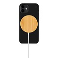 10W bamboo magnetic wireless charger, brown