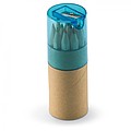 12 coloured pencils, transparent blue