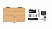 13 piece tool set, bamboo case