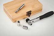 13 piece tool set, bamboo case