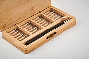 13 piece tool set, bamboo case