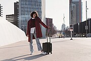 14 inch underseat luggage trolley with 4 wheels in ABS