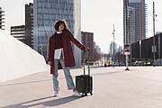 14 inch underseat luggage trolley with 4 wheels in ABS
