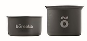 2 camping pots with cutlery