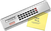 20cm Ruler with calculatorSilver