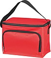 210D polyester cooler bag with front compartment, red