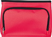 210D polyester cooler bag with front compartment, red