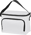 210D polyester cooler bag with front compartment, white