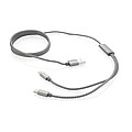 3-in-1 braided cable, grey