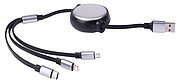 3-in-1 charging cable RETRACT, black