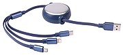 3-in-1 charging cable RETRACT, blue