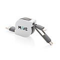 3-in-1 retractable cable, white