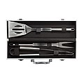 3 pcs barbecue set in aluminium box, silver