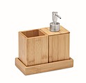 3 piece bath set in bamboo