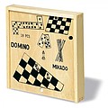 4 games in wooden box, wood