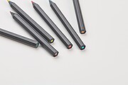 6 black colouring pencils, black