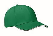 6 panel baseball cap, prairie green/white