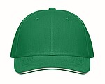 6 panel baseball cap, prairie green/white