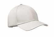 6 panel cotton baseball cap, white