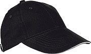 6-panel sandwich baseball cap, black
