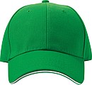 6-panel sandwich baseball cap, green