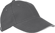 6-panel sandwich baseball cap, grey