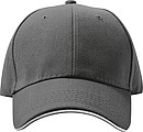 6-panel sandwich baseball cap, grey
