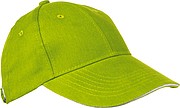6-panel sandwich baseball cap, light green