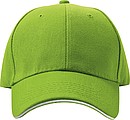 6-panel sandwich baseball cap, light green