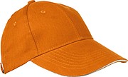 6-panel sandwich baseball cap, orange