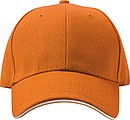 6-panel sandwich baseball cap, orange