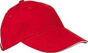6-panel sandwich baseball cap, red