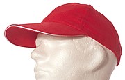 6-panel sandwich baseball cap, red