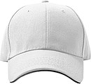 6-panel sandwich baseball cap, white