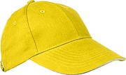 6-panel sandwich baseball cap, yellow