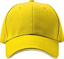 6-panel sandwich baseball cap, yellow