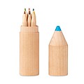 6 pencils in wooden box