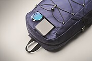 600D RPET polyester backpack, blue