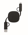 60W retractable charging cable, black