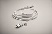 60W retractable charging cable, white