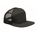 7 panel flat visor cap, black