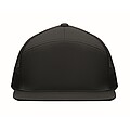 7 panel flat visor cap, black