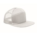 7 panel flat visor cap, white