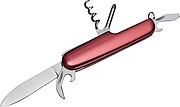 7-piece pocket knife, red