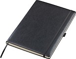 A4 notepad, lined, with elastic strap, black