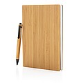 A5 Bamboo notebook & pen set,brown