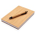 A5 Bamboo notebook & pen set,brown
