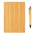 A5 Bamboo notebook & pen set,brown